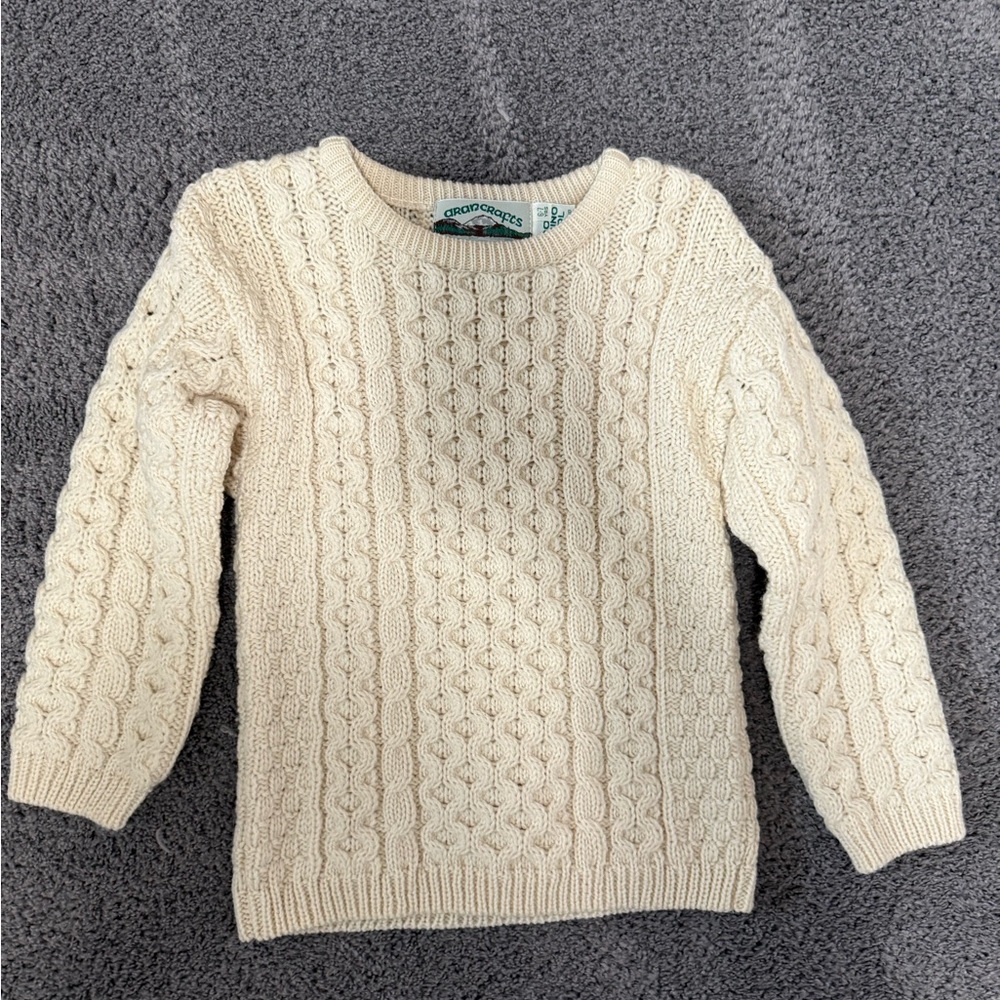 Aran Crafts Cream Cable Knit Sweater